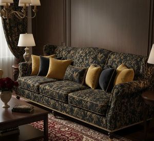 Ornate Gold Bird Furniture Upholstery Fabric By The Yard Decorative Nature Inspired Printed Textile For Dining Chair <b>Bench</b> - Product Image 2