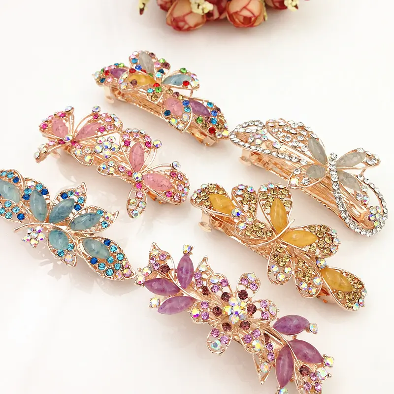 PUSHI fashion hairpins set for girls big hair clips match head hairpins bobby hair pins colorful miter spring clamp