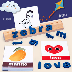 Juego de Bloques de Madera para Aprender a Escribir, 26 Letras del <span class=keywords><strong>Alfabeto</strong></span>, Juguete Educativo Montessori para Niños de 3+ Años - Product Image 1