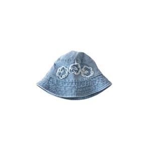 Sombrero de <span class=keywords><strong>Pescador</strong></span> para Niñas, Estilo Coreano, con Flores de Mezclilla, 100% Algodón, Transpirable, Protección Solar - Product Image 4