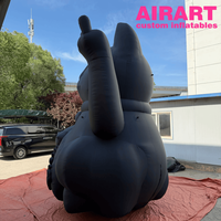 Chat porte-bonheur gonflable noir de 4 m pour l'entrée d'un centre commercial, ballon gonflable Chat porte-bonheur pour idées de décoration de fête en extérieur