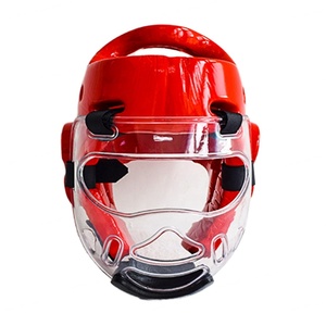 Protection de tête et visière de karaté pour enfants et adultes, personnalisable, vente en gros directe d'usine Hebei DUAL SPORT, casque de boxe MMA arts martiaux - Product Image 1