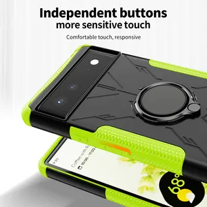 Phone Case For Google Pixel 7 With Ring Holder Magnetic Hard Phone Cover For Google Pixel 6 7 8 Pro Case