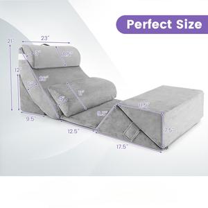 7 Stück Orthopädisches Bett Keil-Speicher-Schaum-Kissen einstellbar Anti-Schnarren Sodbrennen Säure-Reflux Gerd Schlaf-Dreieck-Sitz-Kissen - Product Image 2