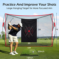 Filet de golf portable en polyester robuste avec retour automatique de balles, logo personnalisable, 10x7 pieds, pour entraînement de chipping et de frappe en extérieur