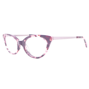 Montures de lunettes œil-de-chat pour femmes, monture complète en acétate, style marbre rose, pour usage quotidien - Product Image 3