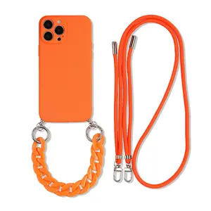 Atacado colar feminino caixa do telefone para iphone 15 pro com alça crossbody para iphone 8plus capa do telefone caso