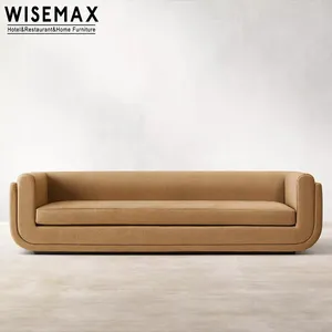 WISEMAX FURNITURE Modern Living Room L Shape Sofa Nordic Minimalist Furniture Upholstery Line Fabric Sofa Set For Hotel Room