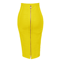 Jupe crayon moulante sexy à bandage avec fermeture éclair dorée 58 cm pour femme, collection été 2026, plusieurs couleurs et tailles
