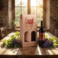 Boîte à vin personnalisée en carton pour deux bouteilles ou une bouteille