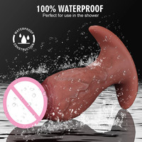 Dildo réaliste en silicone noir en forme de champignon, plug anal énorme, plug anal extrêmement grand, jouets sexuels pour adultes pour femmes et hommes