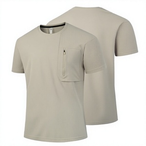 JAC22 L8835 <b>Men's</b> Solid 260g Loose Fit Casual Short Sleeve Quick Dry Sports Running Round Neck <b>Pullover</b> T-shirt - Product Image 3