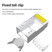 Conector RJ45 Cat7 de Pasaje Directo, Conector Blindado de Cristal de 1.5mm, Conector Modular CAT7 FTP Blindado 8P8C, 10 piezas/50 piezas/100 piezas
