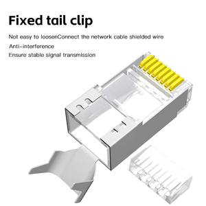 Connecteur <span class=keywords><strong>RJ45</strong></span> traversant <span class=keywords><strong>Cat7</strong></span>, fiche blindée 1,5 mm, connecteur modulaire FTP <span class=keywords><strong>CAT7</strong></span> 8P8C blindé, 10 pièces/50 pièces/100 pièces - Product Image 6