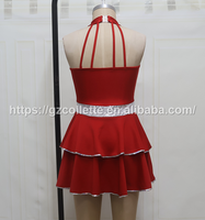 Costumes de danse pour filles, robe de ballet rouge à paillettes pour enfants, justaucorps de ballet pour spectacle sur scène