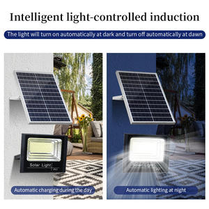 Luce solare a <span class=keywords><strong>LED</strong></span> impermeabile per esterni con proiettore telecomandato da 5M IP67 valutato per uso interno giardino