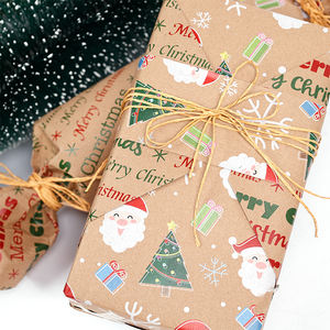 Wholesale 80g Double-Sided Kraft Print <b>Christmas</b> Custom 43cm X 10m <b>Roll</b> <b>Wrapping</b> <b>Paper</b> for Packaging - Product Image 5
