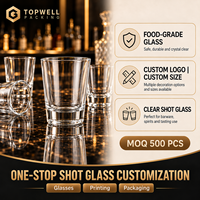 Klaar voor verzending shotglaasjes, custom shotglaasjes, Mexicaanse shotglaasjes, shotglaasjes met zware bodem voor bars en restaurants, geschikt voor whisky en rum.