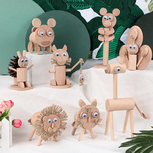 Animaux en bois à faire soi-même, matériel de maternelle, enfants à faire soi-même, ensemble de jouets animaux en bois stéréoscopiques à faire soi-même - Product Image 3