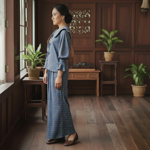 Kebaya vintage brodée, moden sulam kerawang, dentelle écologique, motif géométrique, fabricant direct, Raya 2025 - Product Image 3