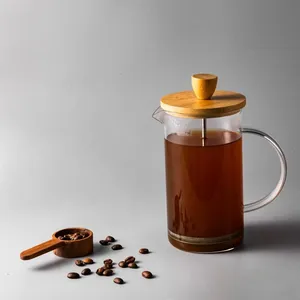 Manufacturer Upgraded Heat Resistant Gold Copper Silver Durable Precise Scale Glass French Press Coffee Tea Maker Pot