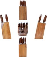 WILDMOK Ensemble de couteaux 7 pièces en acier inoxydable de haute qualité Ensemble de couteaux de chef de cuisine avec bloc à couteaux