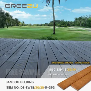Outdoor-Friendly Garden Landscaping Charcoal-Treated Bamboo Decking Composite Outdoor Lambriu above Ground Pool Deck Flooring
