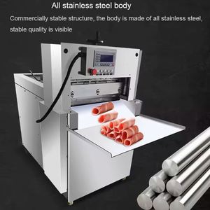 Machine à trancher la viande congelée industrielle en acier inoxydable pour bœuf, saucisses, bacon / Machine à trancher le poulet, le porc et le bœuf - Product Image 6