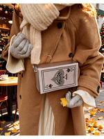 Pochette de soirée créative pour femme, motif reine de poker, ornée de cristaux, avec chaînes, sac à main de mode pour fête et cocktail