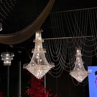 Lámpara de Araña de Cristal Dorada Estilo María Teresa Europea para Bodas, Hotel, Sala de Estar, Lámpara Colgante de Lujo
