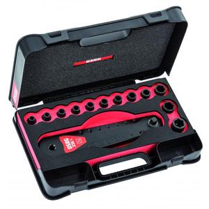 USAG - U02360852 Assortiment avec rallonges de chaîne et douilles à chocs en boîtier ABS (13 pièces) ENSEMBLES DE CLIQUET ET DE DOUILLES - Product Image 1