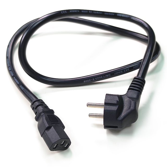 European Standard AC Power Cord with 2pin IEC C13 Connector 3*2.5mm Copper 16A PVC Insulation 3*2.5mm Copper 16A European Plug