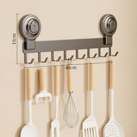 Ensemble d'accessoires de salle de bain moderne gris pistolet Porte-serviettes mural à ventouse Étagère d'angle de cuisine Étagère de douche Étagères de rangement