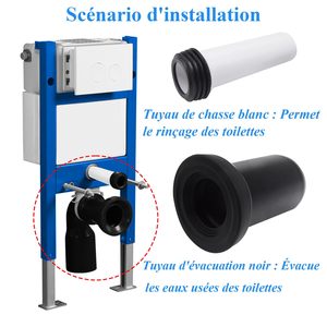 Kit de Tubería de Conexión para Inodoro Suspendido, Drenaje de 90 mm, Tubería de Descarga de 45 mm con Juntas y Accesorios de Montaje - Product Image 4