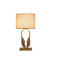 Lampe de table de luxe en laiton pour hôtel, abat-jour en tissu moderne, flexible, simple, LED AC, veilleuse décorative pour la maison