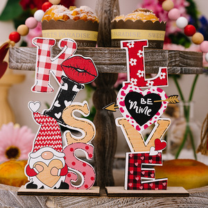 DAMAI Letrero Decorativo de Madera para Mesa del Día de San Valentín, Centro de Mesa Independiente con Forma de Corazón, Accesorios para el Día de San Valentín - Product Image 1