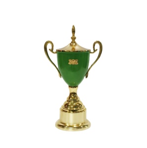 Trofeo chapado en oro rojo verde, premios, actividades de recuerdo, competición deportiva, premios de campeón, trofeo de Metal con orejas grandes dobles - Product Image 1