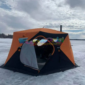 Tente de pêche sur glace d'hiver, abri thermique isolé, camping en plein air, sauna pop-up en forme de cube, fabriqué en tissu Oxford - Product Image 5