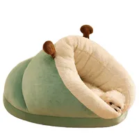 Lit-caverne fermé en peluche chaude pour animaux de compagnie, maison isolée épaisse pour l'automne et l'hiver, pour petits chiens et chats
