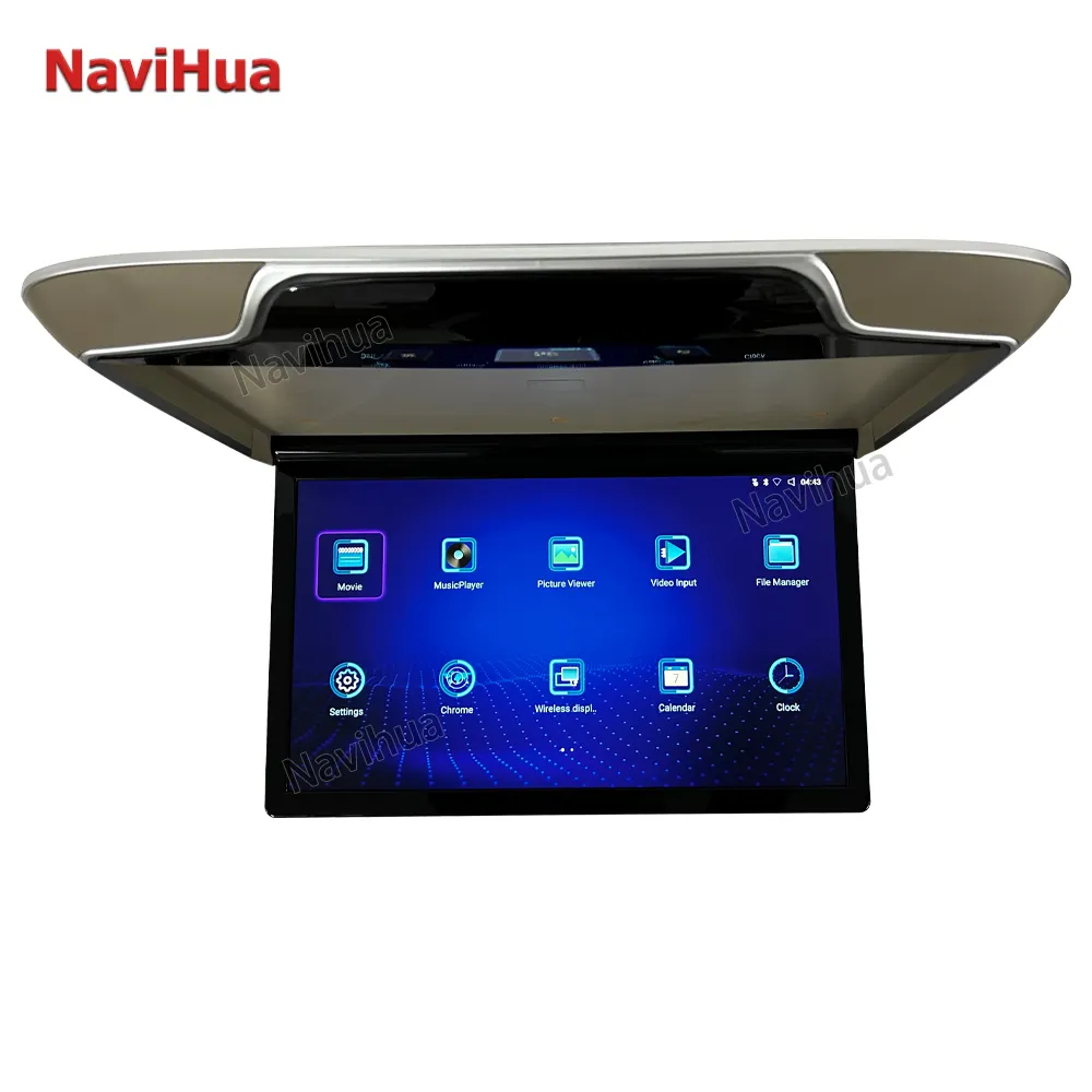 NAVIHUA 21.5 인치 IPS 16:9 안드로이드 LCD 모니터 자동차 TV 화면 뒷좌석 멀티미디어 플레이어 8K 비디오 HD-MI 입력 자동차 지붕 모니터