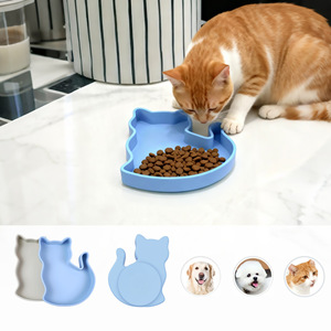 Bol en silicone pour chat 191x160mm, antidérapant, pour alimentation lente, bleu clair - Product Image 2