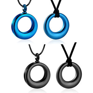 Colgante de urna de cremación para cenizas para <span class=keywords><strong>hombre</strong></span> y mujer, collar de acero inoxidable, círculo de la vida, eternidad, colgante conmemorativo, soporte para cenizas - Product Image 1