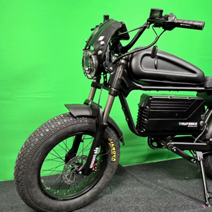 Bicicleta Eléctrica Himoto Negra Personalizable, 3000W, Batería de Litio de 60AH, Motor sin Escobillas, Sensor Electrónico, Neumáticos Anchos, para Desplazamientos Urbanos - Product Image 6
