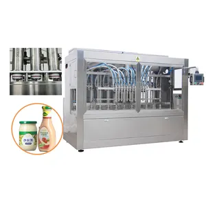 Npack Automatic Linear Liquid Sauce Filling Machine Supplier Bbq Sauce Peanut Butter Bottle Stirring Filling Machine