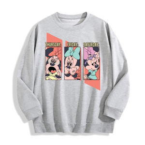 <span class=keywords><strong>Felpa</strong></span> girocollo con grafica Minnie Mouse Weekday Mood Collage, magazzino USA, 6 colori - Product Image 3