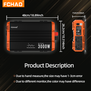 อินเวอร์เตอร์ไฟฟ้าในรถยนต์3000W,เครื่องแปลงไฟในรถยนต์ขนาด12V 24V 48V กำลังไฟสูงสุด<span class=keywords><strong>6000W</strong></span> - Product Image 3