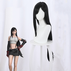 Peluca Sintética Negra Natural Larga y Lisa de 90 cm de Ainizi, Peluca de Cosplay de <span class=keywords><strong>Tifa</strong></span> Lockhart de <span class=keywords><strong>Final</strong></span> <span class=keywords><strong>Fantasy</strong></span> VII para Mujer - Product Image 3