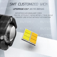 RUTENSE – projecteurs double couleur pour petites armes à feu, 30W, puce 3570 pour moto tout-terrain avec lumière de moto LED œil de démon bleu et rouge