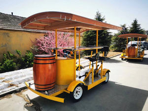 Vélo-bar électrique mobile pour 8 passagers, remorque de fête à pédales en fibre de verre pour attractions en bord de mer ou parcs d'attractions - Product Image 6