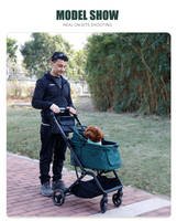 Offre Spéciale Double poussette Oxford respirant double poussette pour animaux de compagnie pour chiens et chats détachable fonction de pliage à une main pour le voyage